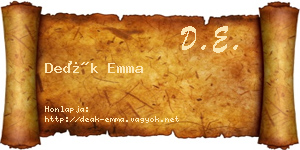 Deák Emma névjegykártya